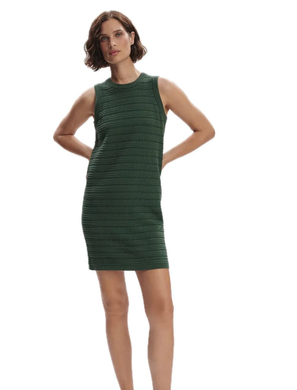 Varley Mindy Knit Dress Green Cilantro Small